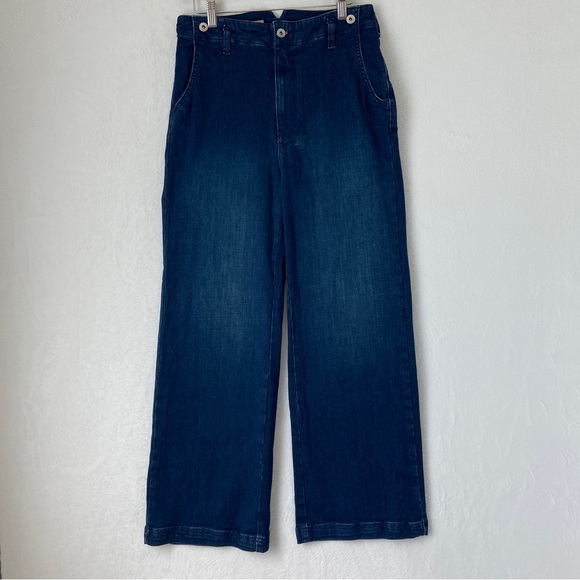 Pilcro Anthropologie Womens Blue Denim The Pier Relaxed Trouser Jeans Size 27 - Picture 3 of 16